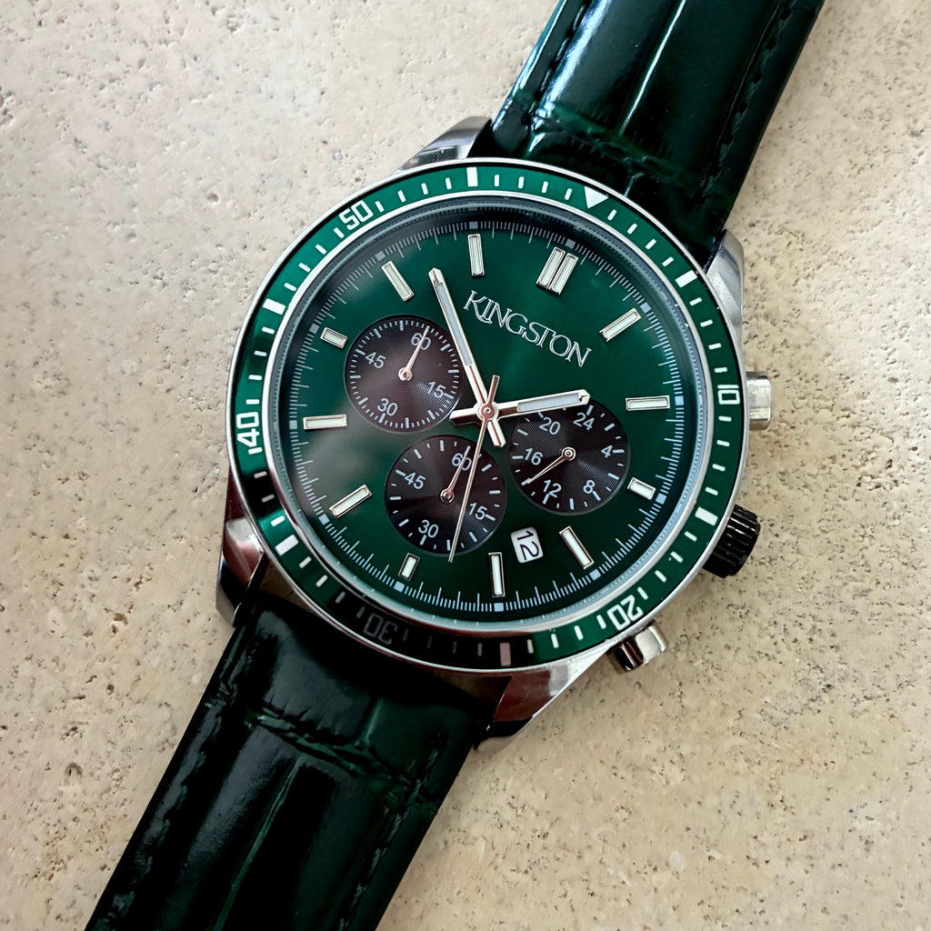 Mayfair Pine - Green Leather